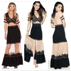 NWT For Love and Lemons Black Carmine Dress